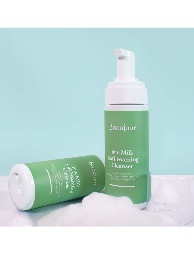 BONAJOUR BONAJOUR Jeju Milk Soft Foaming Low pH Cleanser, Natural Face Wash For sensitive skin for Daily Face Washing 5.3 Fl. Oz  - Image 3