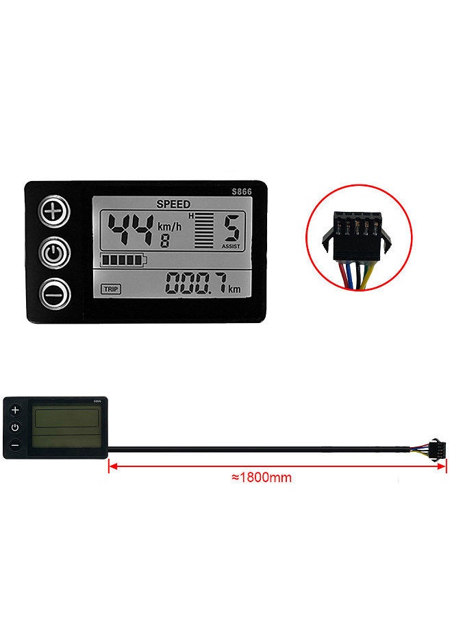 Generic - Intelligent Electric Bike 15A Controller with Backlight LCD Display Set E-Bike Conversion Tools Kit Bicycle to E-Bike Accessory - Image 1