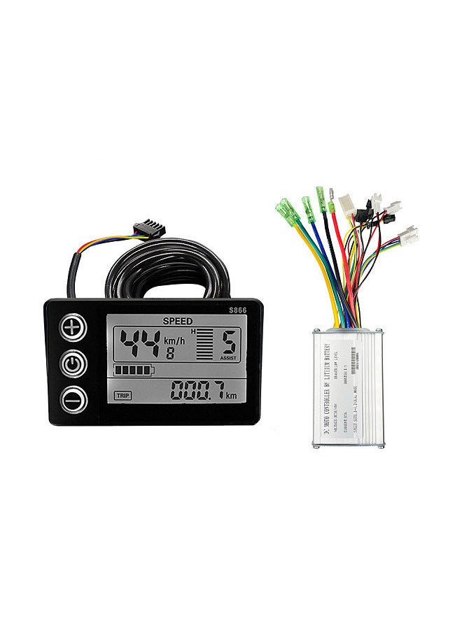 Generic - Intelligent Electric Bike 15A Controller with Backlight LCD Display Set E-Bike Conversion Tools Kit Bicycle to E-Bike Accessory - Image 1