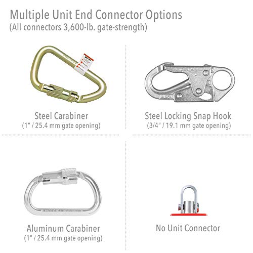 Miller by Honeywell TurboLite 6-Foot Personal Fall Limiter with Unit End Steel Carabiner & Lanyard End Steel Locking Snap Hook (MFL-1-Z7/6FT), Red - Image 4