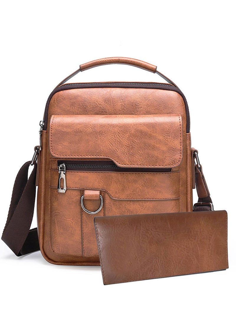 Factory Men'S Shoulder Bag Messenger Bag Casual Retro Handbag Men'S Briefcase Backpack - Image 2