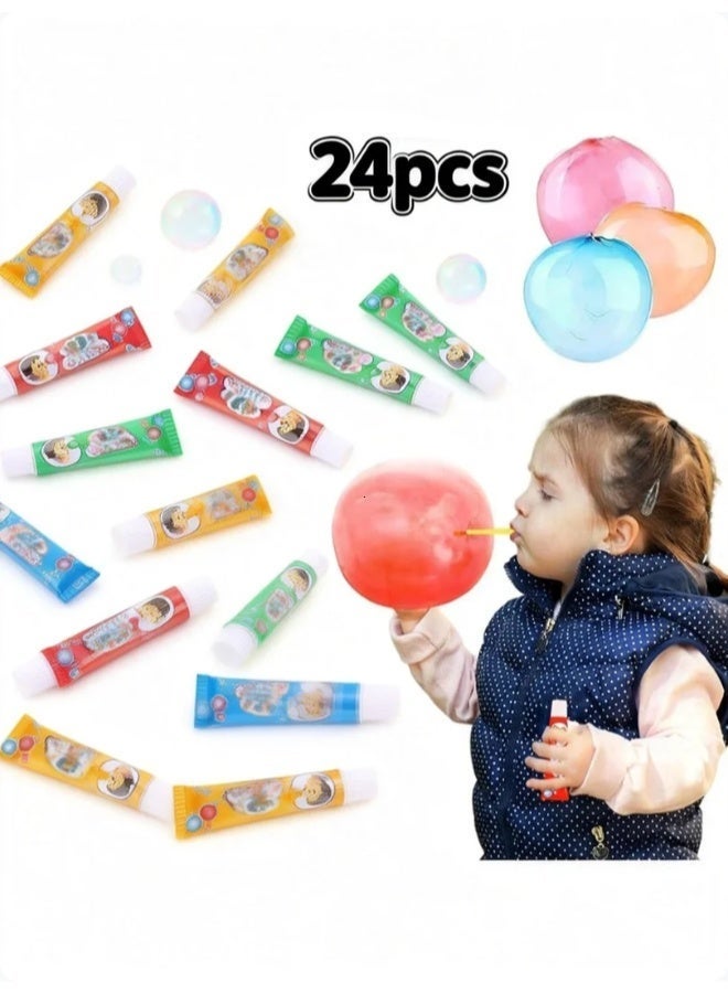 24 piece set of bubble blowing plastic toys, large bubble balloons, bubble blowing product series, child friendly bubble blowing toys, suitable for children's outdoor parties, birthday gifts, children's outdoor toys (quantity of each color is random) - Image 1