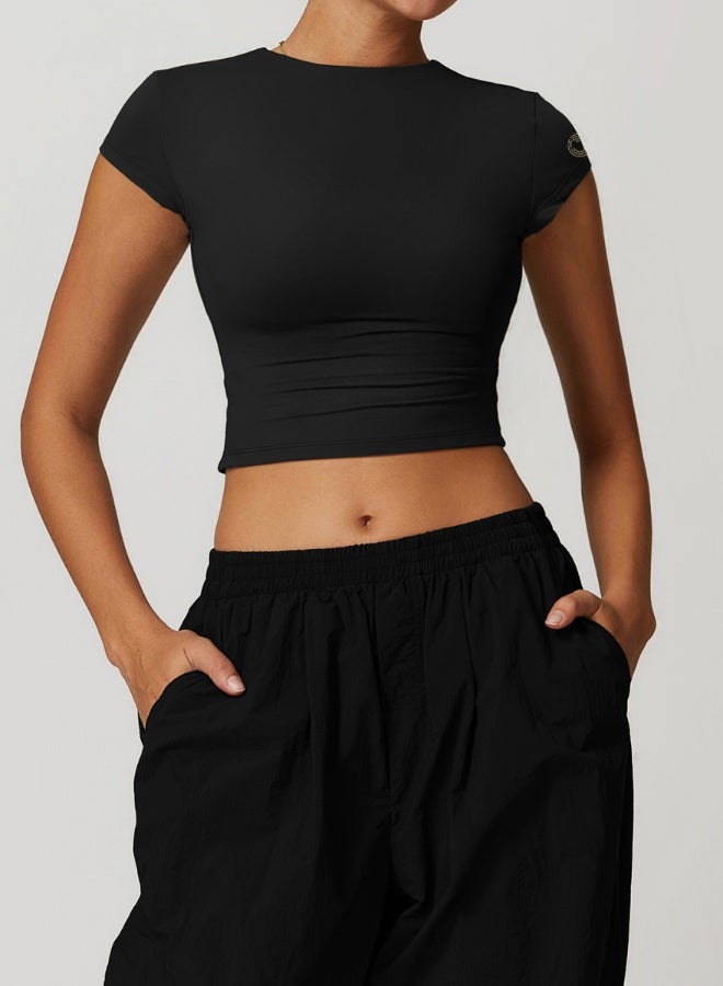 KAWN.YOGA Womens Crop Top Short Sleeves  - Image 2