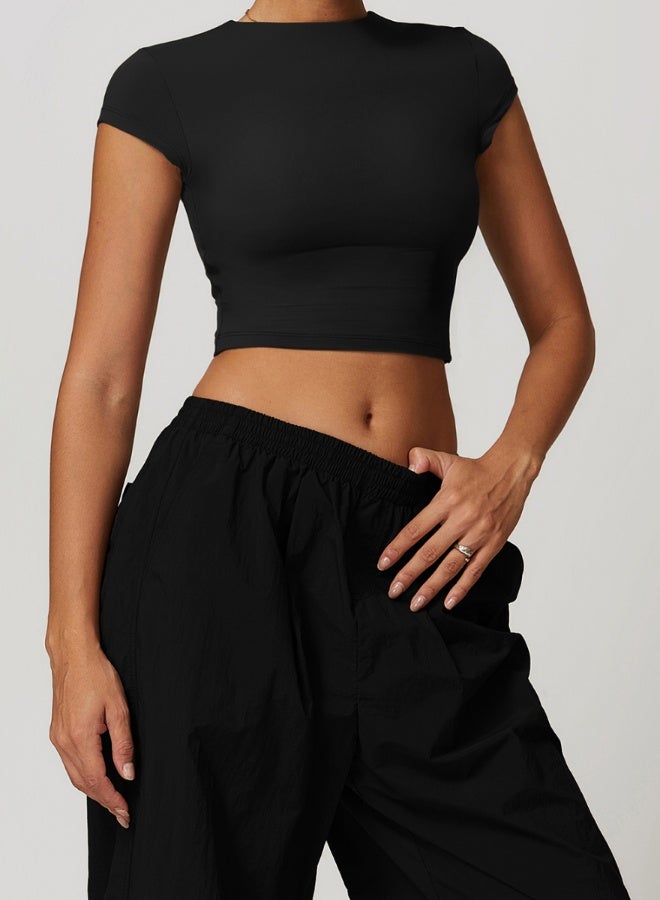 KAWN.YOGA Womens Crop Top Short Sleeves  - Image 3