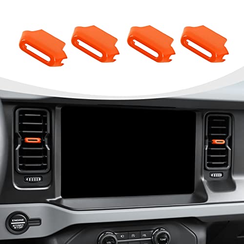 RAZPOY for Bronco Air Conditioning Outlet Adjustment Trim 4PCS Central Control Air Outlet Vent Cover Compatible with 20212026 Ford Bronco Interior Accessories Orange - Image 1