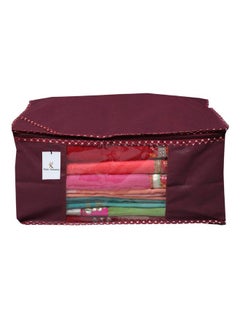 Kuber Industries Kuber Industries Non-Woven Non Woven Cloth Wardrobe Organizer Set|6 Piece Saree Cover|6 Pieces Blouse Cover Combo Set|Pack of 12 (Maroon) -Ctktc038402  - Image 4
