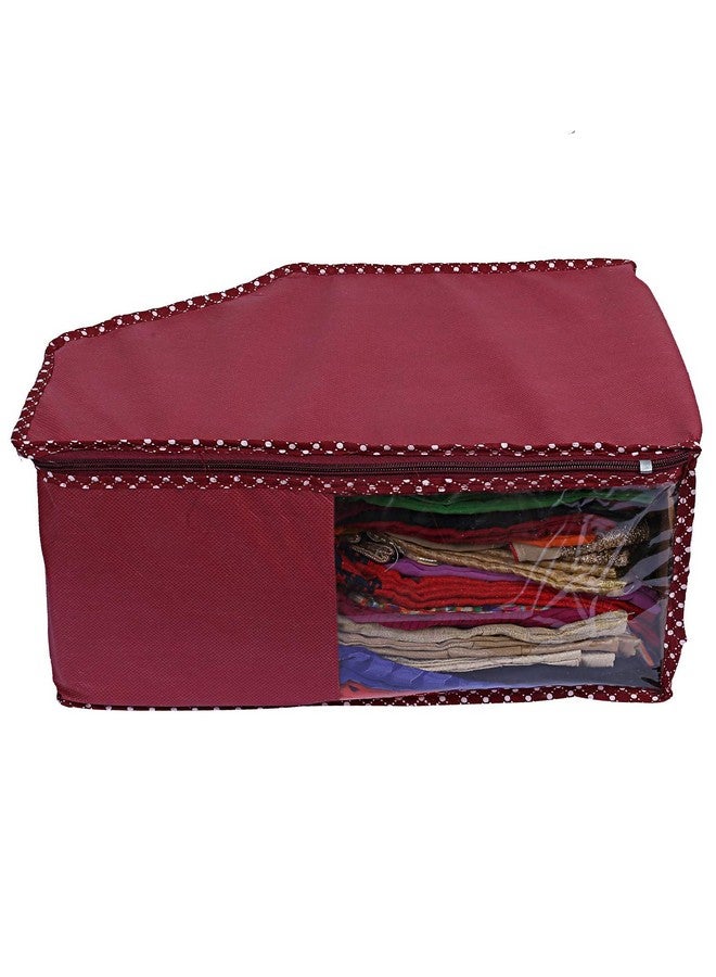 Kuber Industries Non-Woven Non Woven Cloth Wardrobe Organizer Set|6 Piece Saree Cover|6 Pieces Blouse Cover Combo Set|Pack of 12 (Maroon) -Ctktc038402 - Image 5