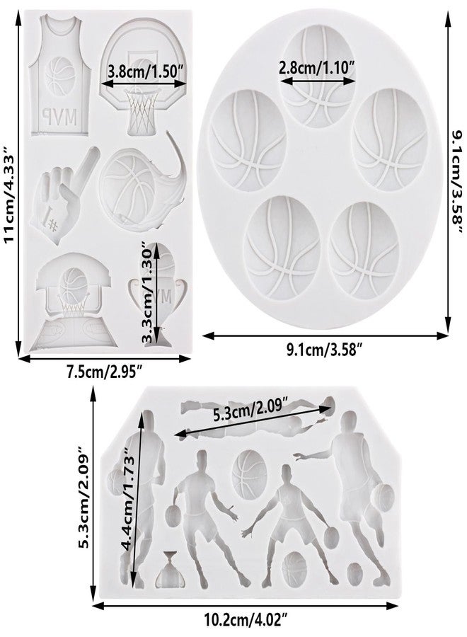 FCKEMLDS Ball Silicone Molds Basketball Sports Theme Fondant Molds Set of 3 Pink Silicone Irregular Shape Cake Molds for Chocolate Candy Gum Paste Cupcake Topper Polymer Clay - Image 2