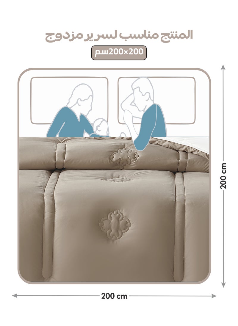 دوناتيلا طقم مفرش ريجنت 6 قطع مقاس مزدوج 240 × 260 سم بحشوة ثابتة بيج فاتح  - Image 3
