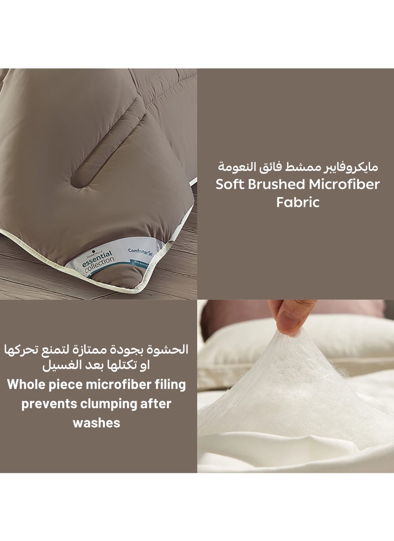 دوناتيلا طقم مفرش ريجنت 6 قطع مقاس مزدوج 240 × 260 سم بحشوة ثابتة بيج فاتح  - Image 5