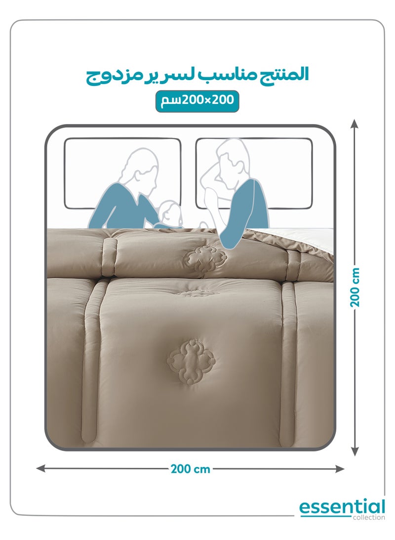 دوناتيلا طقم مفرش ريجنت 6 قطع مقاس مزدوج 200 × 200 سم بحشوة ثابتة بيج فاتح - Image 3