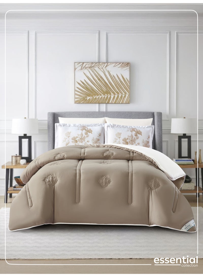 دوناتيلا طقم مفرش ريجنت 6 قطع مقاس مزدوج 200 × 200 سم بحشوة ثابتة بيج فاتح - Image 1