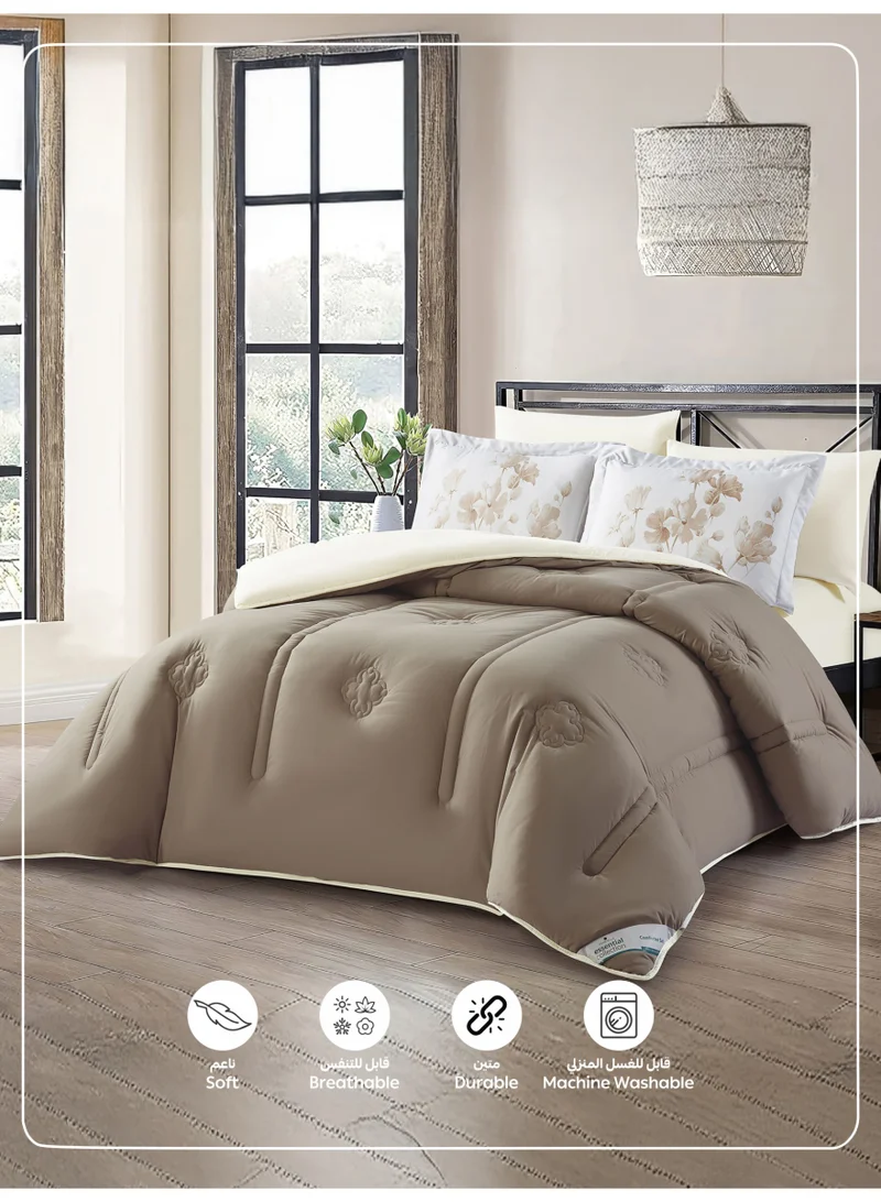 Donetella KING - 6Pcs (200x200) Bedding Comforter Set, King Size Fits 200x200 cm - 6-Pcs Digital Print Quilted Bed Set, Microfiber Fabric - 1 Comforter, 1 Fitted Sheet, 2 Pillow Shams, 2 Pillowcases  | Best Price UAE