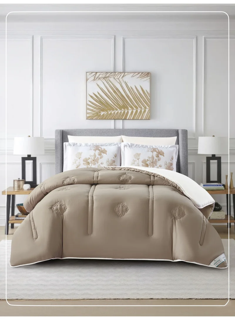 Bedding Comforter Set, King Size Fits 200x200 cm - 6-Pcs Digital Print Quilted Bed Set, Microfiber Fabric - 1 Comforter, 1 Fitted Sheet, 2 Pillow Shams, 2 Pillowcases