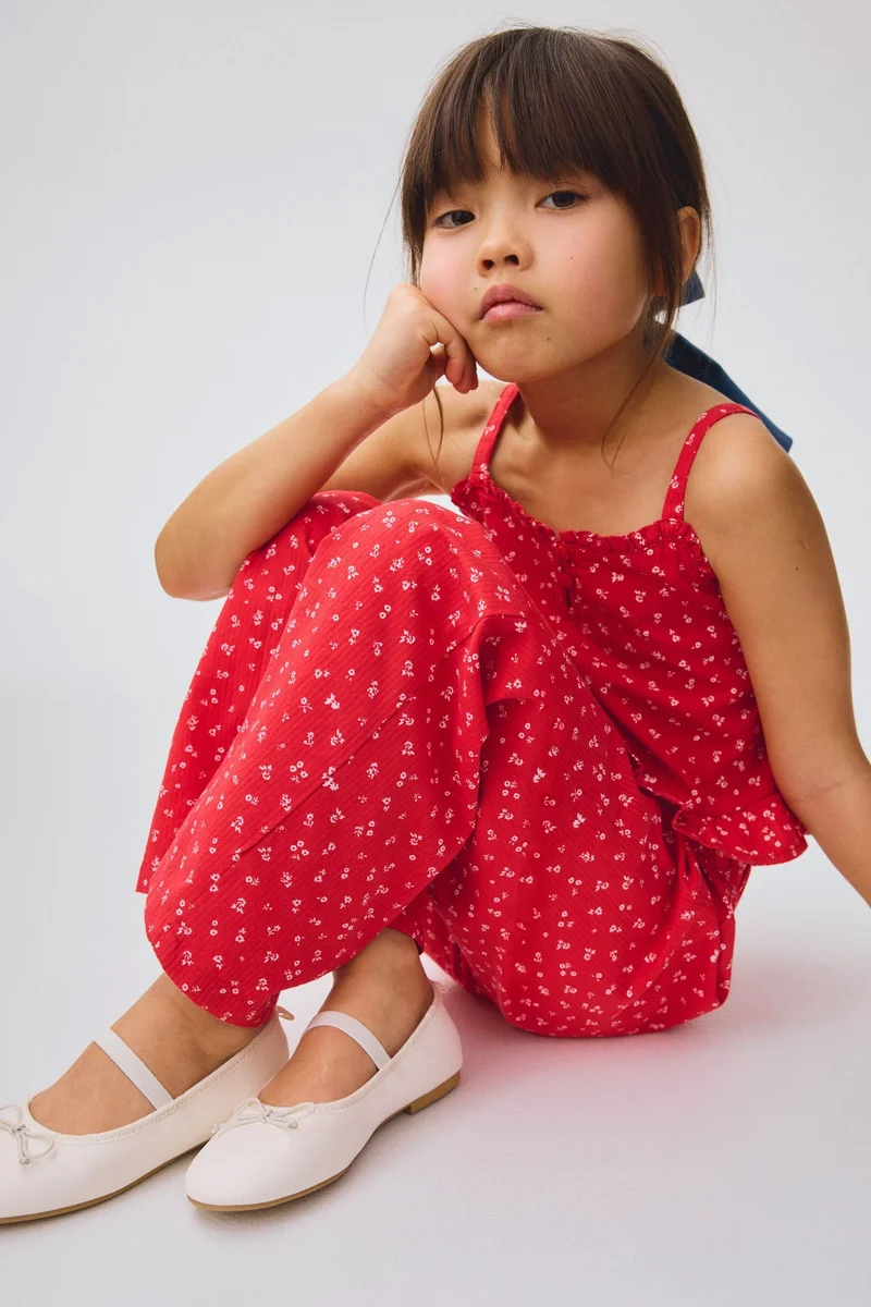 اتش اند ام طقم قطني بحواف كشكشة - عبوة من قطعتين