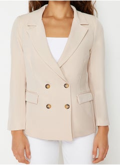 Beige Regular Lined Double Breasted Closure Woven Blazer Jacket TWOSS21CE0107 - pzsku/ZC334AE60786C39C8B250Z/45/_/1730940059/e5c74ec2-31f1-4815-a7a7-e8e858aec858