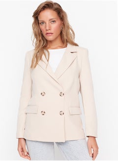 Beige Regular Lined Double Breasted Closure Woven Blazer Jacket TWOSS21CE0107 - pzsku/ZC334AE60786C39C8B250Z/45/_/1730940060/953a942c-76b5-4cbc-b0bc-42dad1f5660e