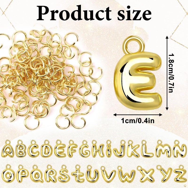 SANNIX 26Pcs Letter Charms, Initial Letter Charm for Jewelry Making, Gold A-Z Alphabet Letter Charm Pendants for Bracelet Necklace Earrings Crafts Making - Image 2