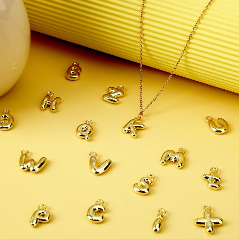 SANNIX 26Pcs Letter Charms, Initial Letter Charm for Jewelry Making, Gold A-Z Alphabet Letter Charm Pendants for Bracelet Necklace Earrings Crafts Making - Image 5