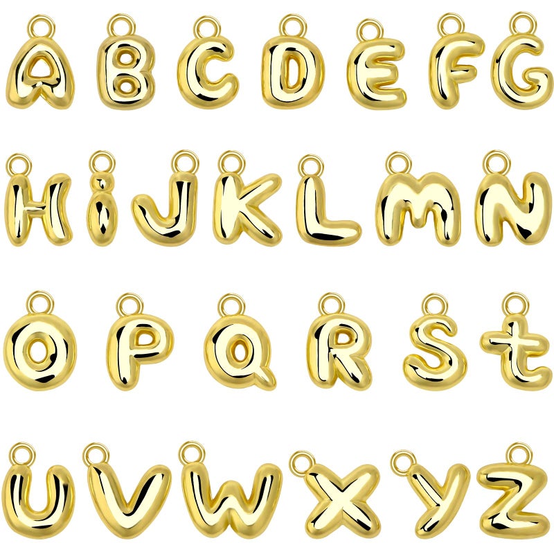 SANNIX 26Pcs Letter Charms, Initial Letter Charm for Jewelry Making, Gold A-Z Alphabet Letter Charm Pendants for Bracelet Necklace Earrings Crafts Making - Image 1