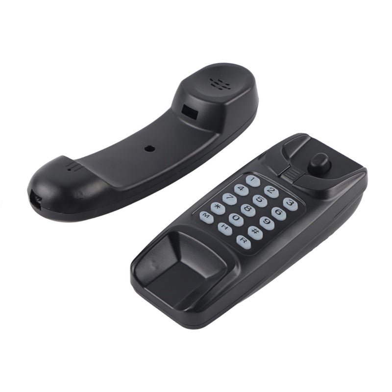 Wall Mount Landline Telephone Extension No Caller ID Home Phone For Hotel Family(Black) - Image 1