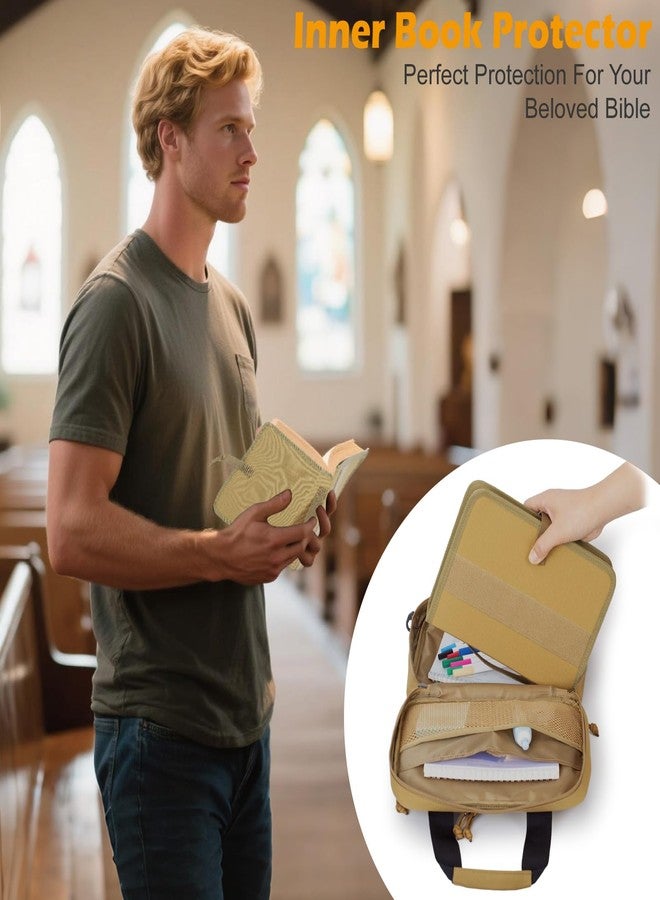 ATRIPACK Tactical Large Bible Cover for Men,Double Layer Bibles Bag With Detachable Book Carrying Case, Covers for Bible Organizer with Zippered Pockets,Church Case with Handle. - Image 5