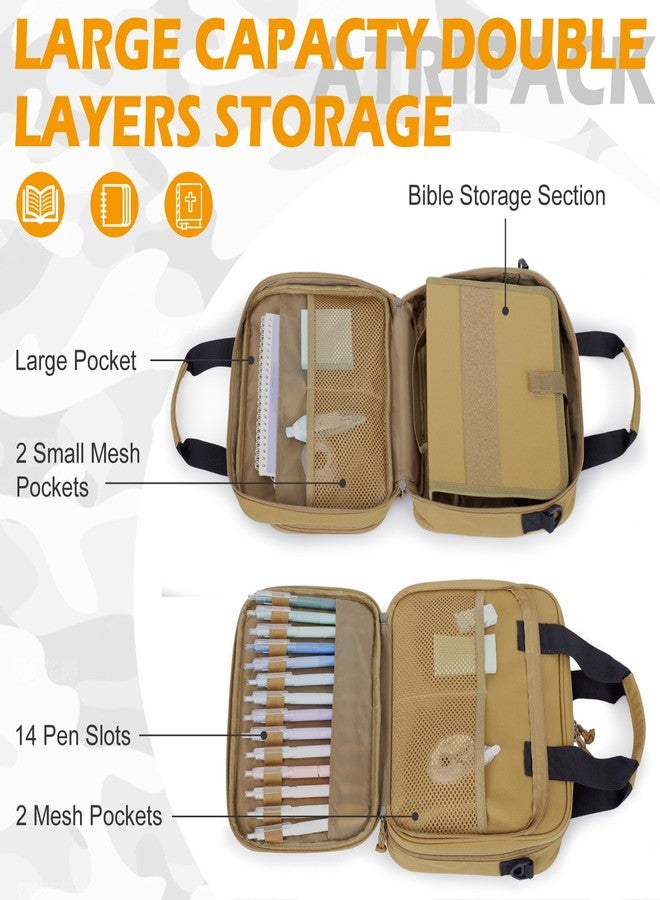 ATRIPACK Tactical Large Bible Cover for Men,Double Layer Bibles Bag With Detachable Book Carrying Case, Covers for Bible Organizer with Zippered Pockets,Church Case with Handle. - Image 3