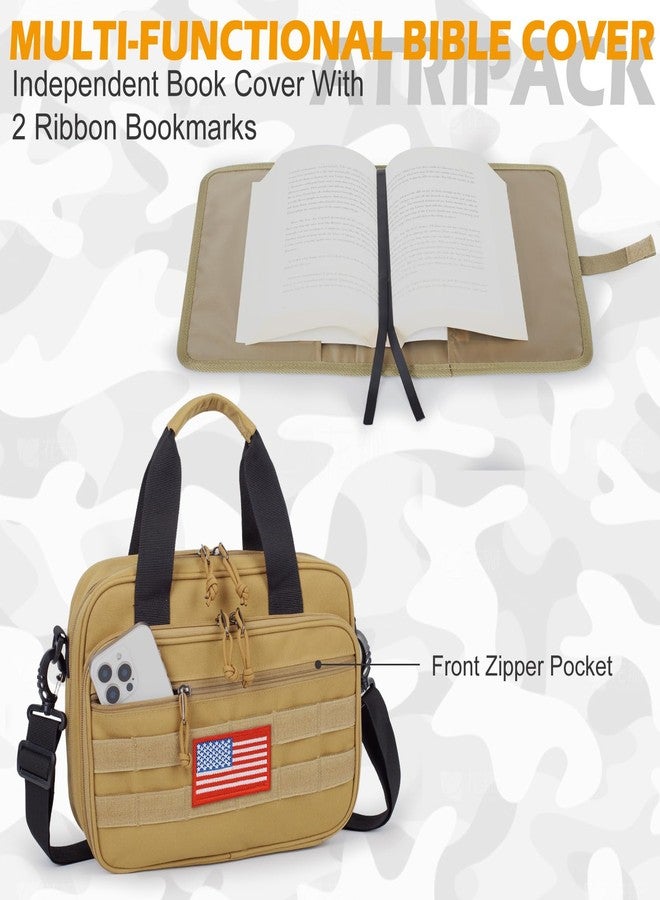 ATRIPACK Tactical Large Bible Cover for Men,Double Layer Bibles Bag With Detachable Book Carrying Case, Covers for Bible Organizer with Zippered Pockets,Church Case with Handle. - Image 4