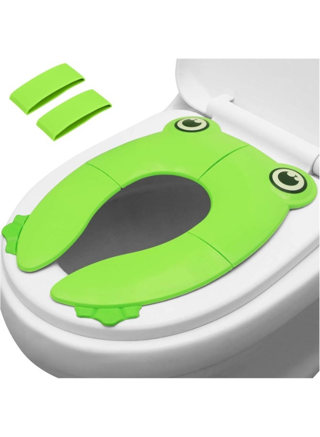 Gonice Folding Travel Toilet Seat Cover for Children and Potty Training | Portable Silicone Seat for Toddlers, Boys & Girls With Non-Slip Pads | Recyclable - Image 1