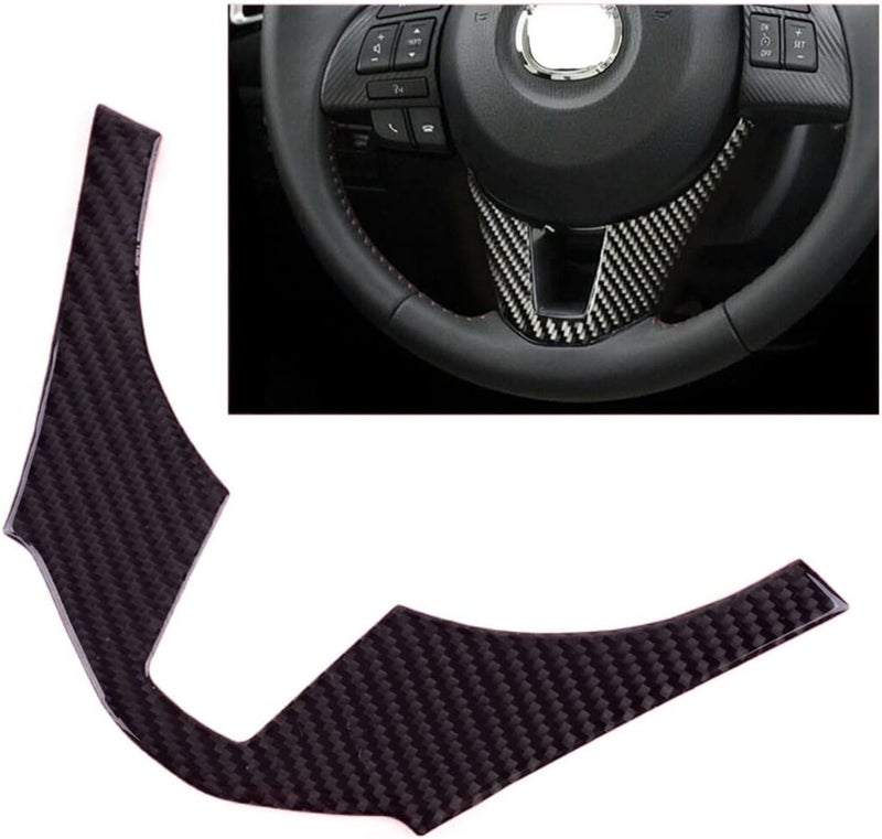 QASULER Carbon Fiber Steering Wheel Trim for Mazda 3 Axela - Image 4