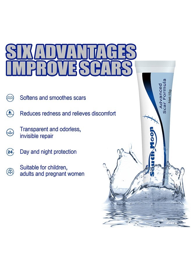 SOUTH MOON Advanced Scar Formula,Scar Repairing Gel,Wound-protecting scar gel burn wound caesarean section scar skin repair gel 15g - Image 2