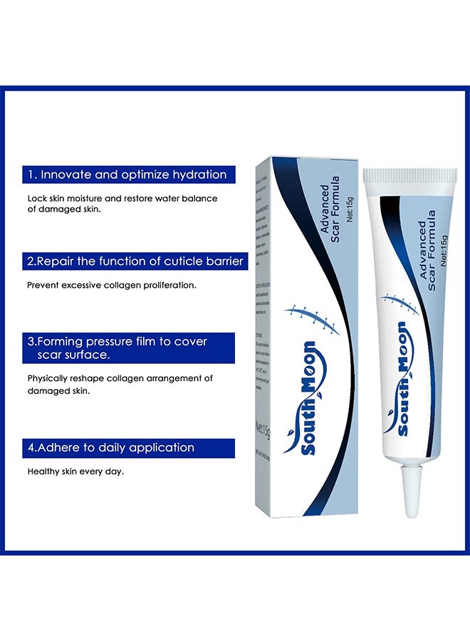 SOUTH MOON Advanced Scar Formula,Scar Repairing Gel,Wound-protecting scar gel burn wound caesarean section scar skin repair gel 15g - Image 3