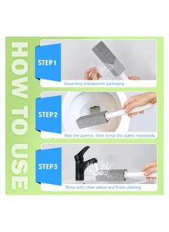 Generic Pumice Stone for Toilet Cleaning with Extra Long Handle, Replaceable Design, 1 Cleaning Handle, 3 Cleaning Stones Refills, Easy for Removing Stubborn Hard Water Stains Buildups, for Kitchen Cleaning  - Image 3
