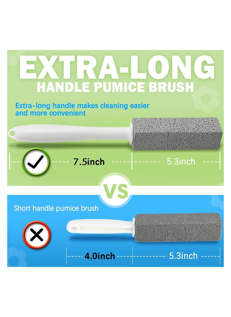 Generic - Pumice Stone for Toilet Cleaning with Extra Long Handle, Replaceable Design, 1 Cleaning Handle, 3 Cleaning Stones Refills, Easy for Removing Stubborn Hard Water Stains Buildups, for Kitchen Cleaning - Image 1