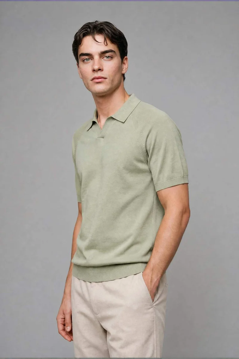 ديفاكتو Standard Fit Cotton Short Sleeve Polo T-Shirt