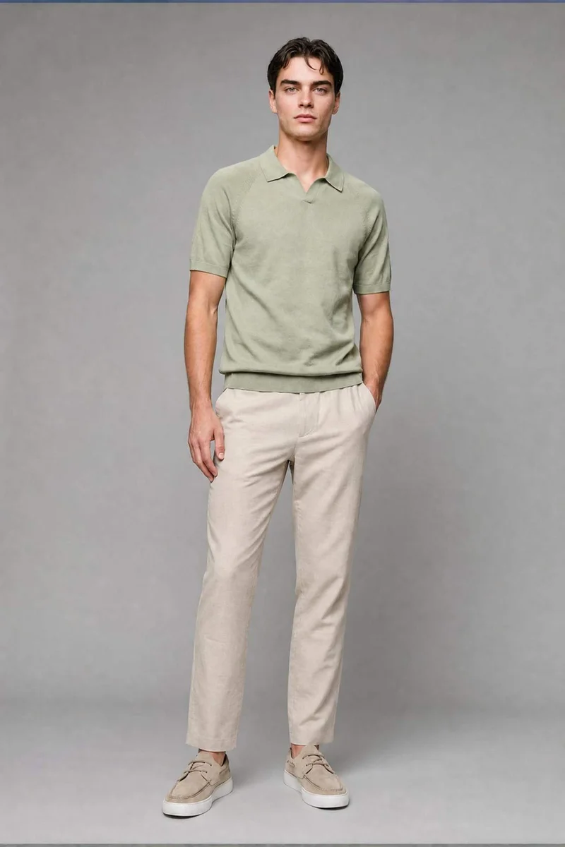 ديفاكتو Standard Fit Cotton Short Sleeve Polo T-Shirt