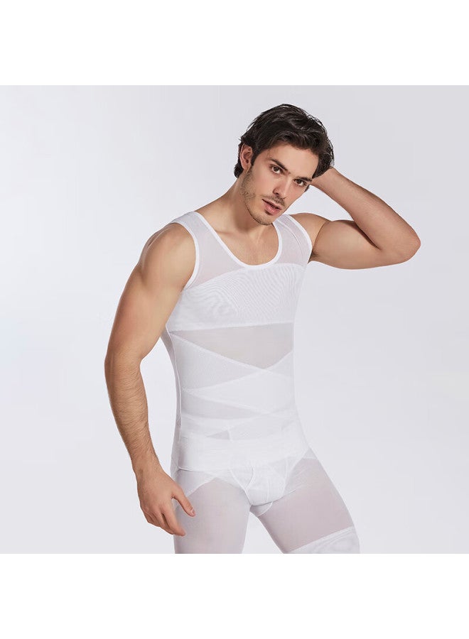 LANG SHA Langsha Men's Invisible Tummy Control Vest Slimming Body Shaper Waist Trainer Shapewear Black L - Image 4