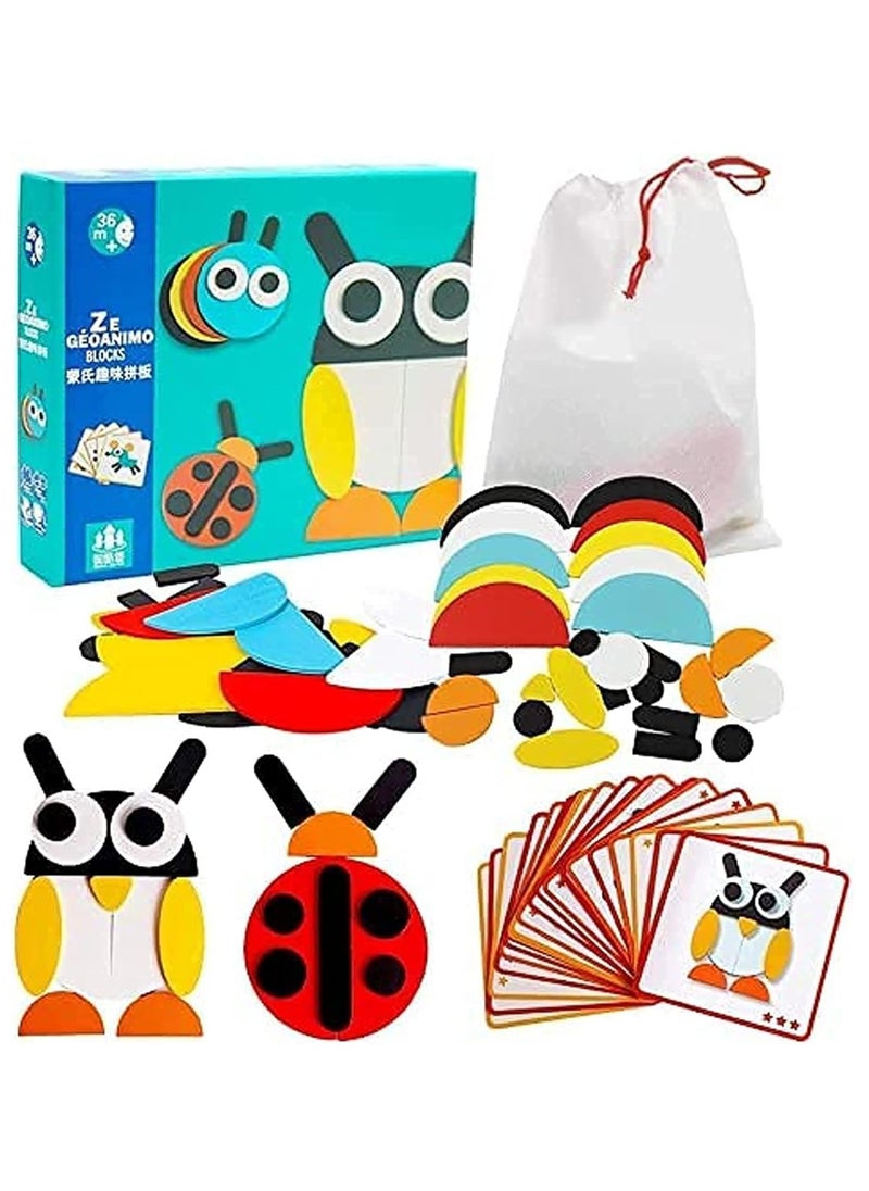 Generic Creative Wooden Animal Puzzle Box for Kids Jigsaw Puzzle with Color and Shape Pattern Matching Educational for Boys and Girls Age 3 and Up  - Image 1