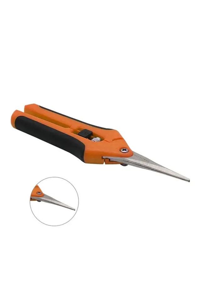 مقص تقليم برتقالي، شفرات من الفولاذ المقاوم للصدأ، مقابض معزولة، أداة حدائق لقطف الفواكه - Image 1