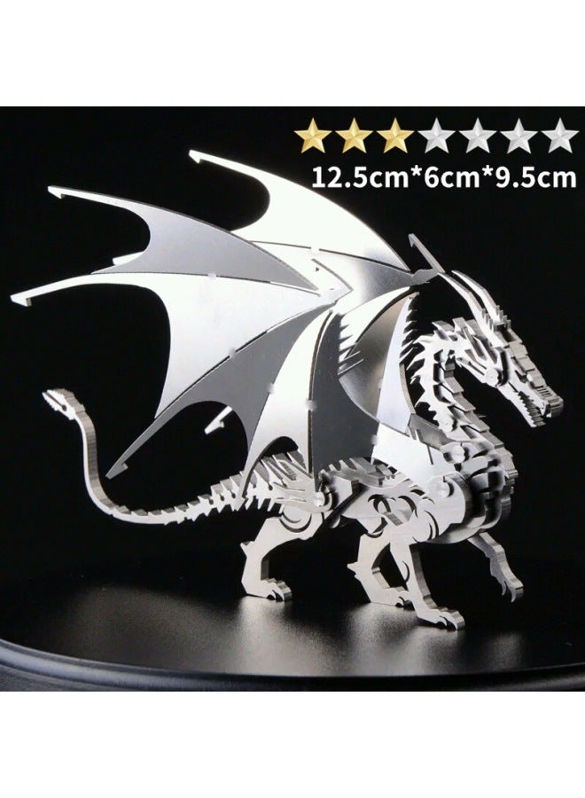 Steel Warcraft Scorpion King Color Scorpion Scorpion Three-dimensional Puzzle Metal Assembled Mechanical Insects Children's Educational Toys-Color:【Fire-breathing Dragon】 Diy/finished Product Please Note - Image 1