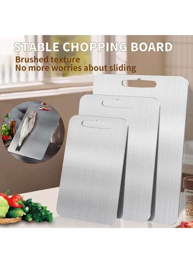SPiTZE Chopping Board Combo 3pcs | Large Multi Size 304 Stainless Steel Cutting Boards for Cutting Vegetables, Meat, Fish, Fruits for Kitchen (Combo 3pc (46x30cm, 34x24cm, 30x20cm)) - Image 4