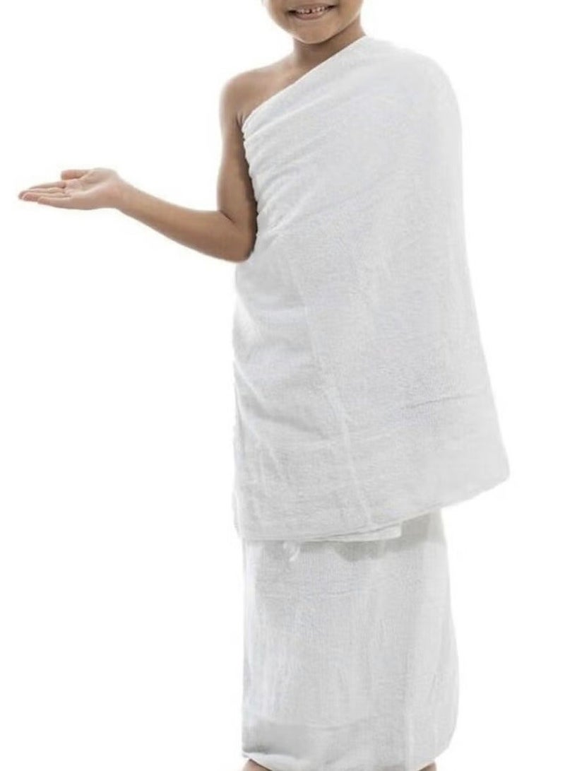 Nusuk 2 Pieces High Quality Microfiber Ihram Towels Set for Kids for Hajj and Umra - Image 2