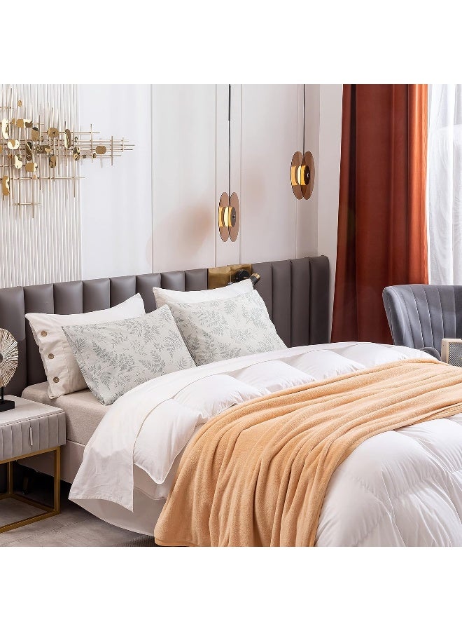 ECOCOTT 2 Pack Pillowcase Queen Size with Green Botanical Plant Leaves Pattern Pillow Cases Set, 100% Cotton Queen Pillow Covers Envelope Closure (Queen, 20"x30") - Image 5