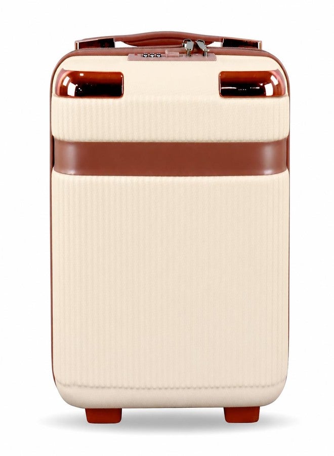 YAGZON Makeup Case Suitcase, Mini Bag, Mini Hard Shell Travel Luggage, Women Portable Water Proof Carrying Suitcase, Organizer Bag, Small Hard Shell Cosmetic Lugge Bag (Off White) - Image 1