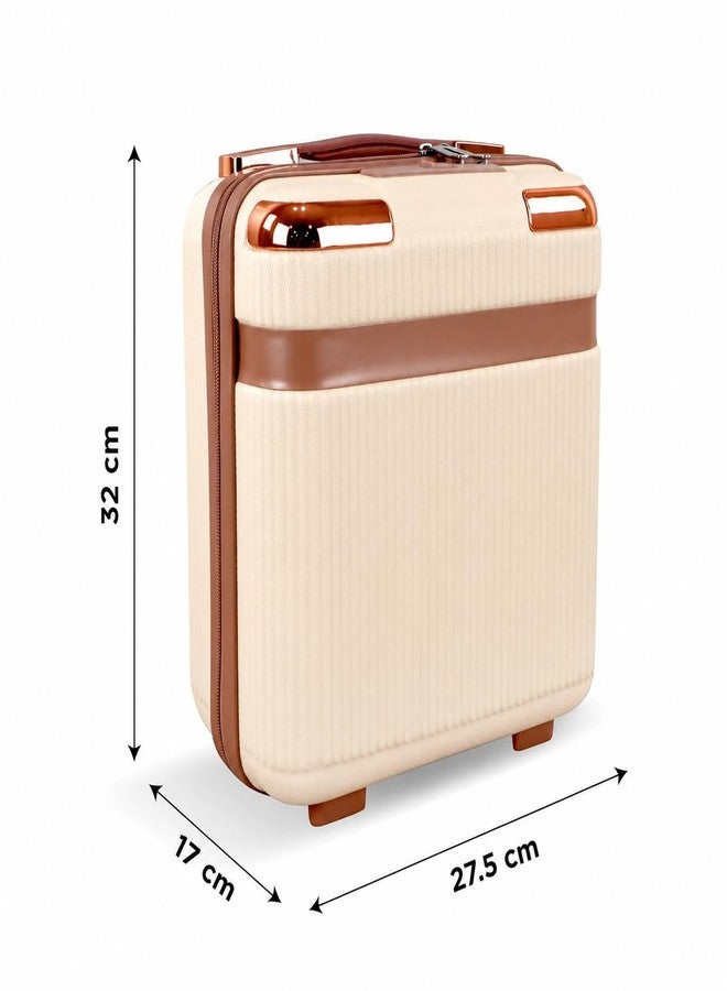 YAGZON Makeup Case Suitcase, Mini Bag, Mini Hard Shell Travel Luggage, Women Portable Water Proof Carrying Suitcase, Organizer Bag, Small Hard Shell Cosmetic Lugge Bag (Off White) - Image 2
