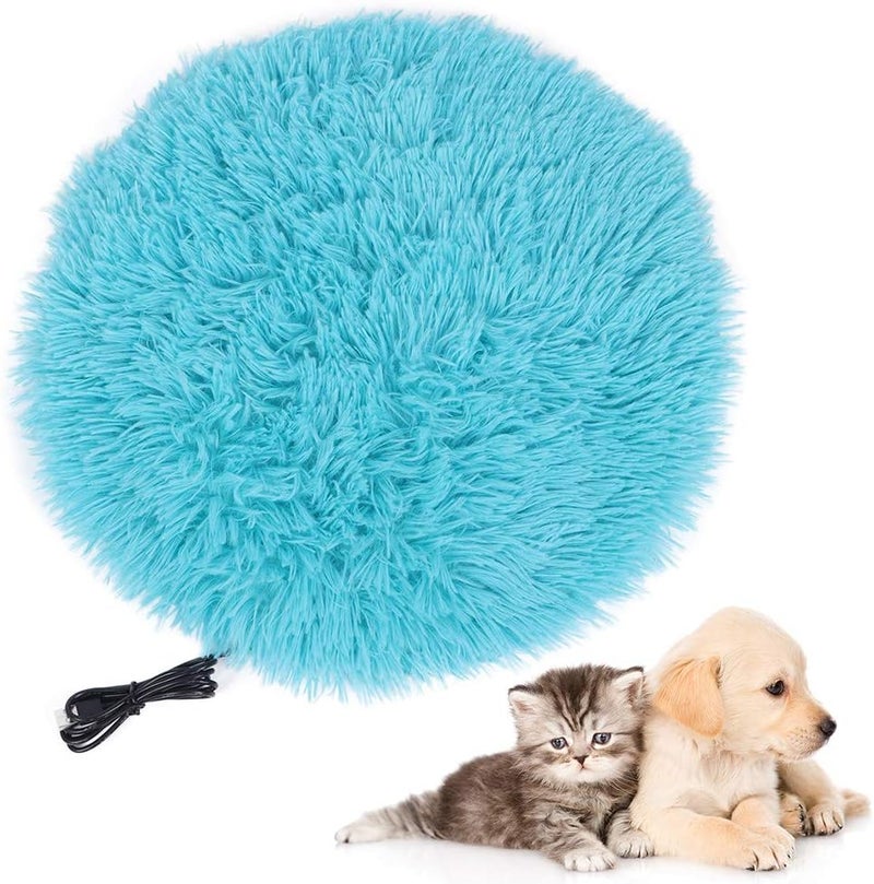 HEEPDD Pet Heating Pad, Constant 28 Plush Electric Blanket Mat with USB Charging Interface for Small Dogs Cats (Jewel Blue) - Image 1