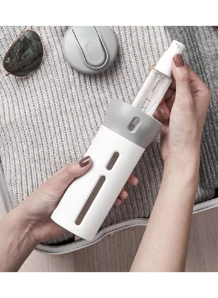 4 in 1 Spray Bottle and Dispenser Grey in White - Image 2