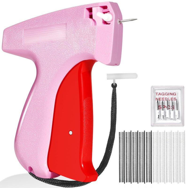 ANTAND Stitch Gun for Clothes Tagging Gun for Clothing Handheld Quick Sticky Sewing Micro Tag Gun Fixer Hemming Pants Tool Instantly Includes 6 Needles and 1000 Fasteners Peach