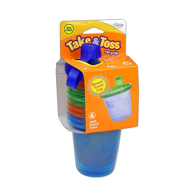 The First Years Take & Toss Spill-Proof 7 Ounce Cups 6 ea Assorted Colors, Colors May Vary, 7 Ounce - Image 3
