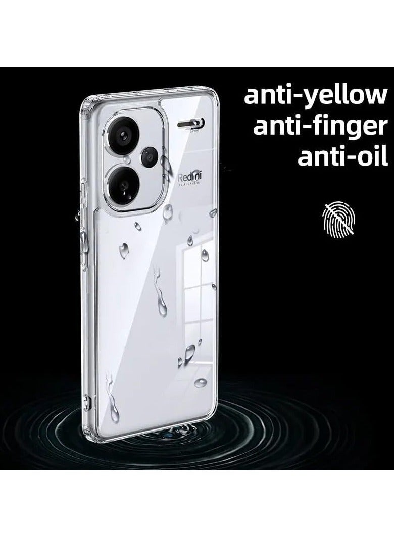 عام حافظة متوافقة مع شاومي ريدمي نوت 13 برو بلس 5 جرام ، حافظة غير لامعة وواضحة غطاء نحيف ، غلاف مصد جلدي عسكري مقاوم للصدمات للهاتف الخلفي لريدمي نوت 13 برو - Image 3